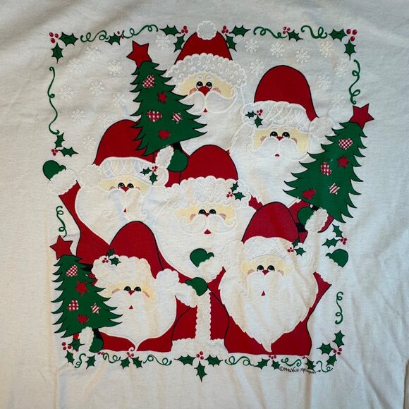Two Vintage 1993 Vicki Melhart T-Shirt's 2X - XXL Christmas Graphic Y2K Grannyco - Picture 9 of 15